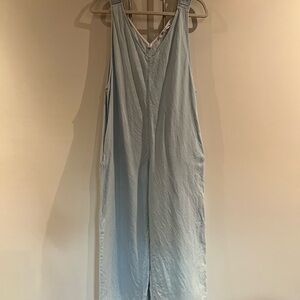 Zara Sky Blue Cotton Overalls